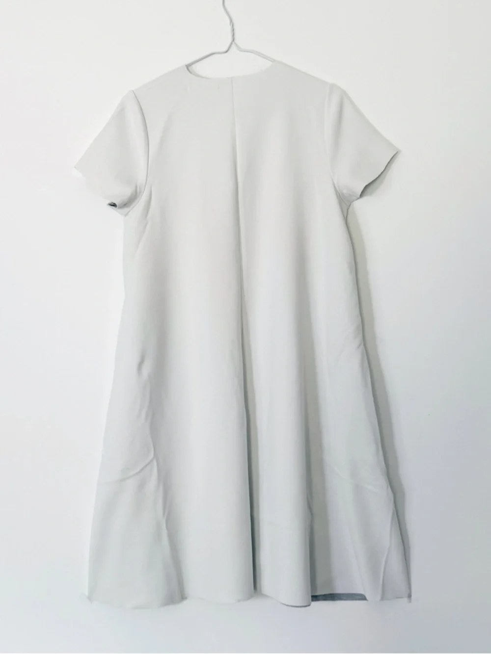 Oak + Fort Woman White A-Line relax Fit Swing Dress XS Minimal Classic Preppy - Picture 3 of 9